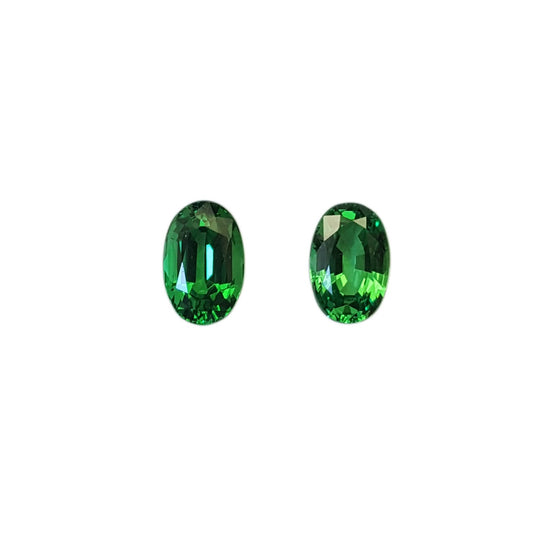 Oval Bright Green Tsavorite Pair
