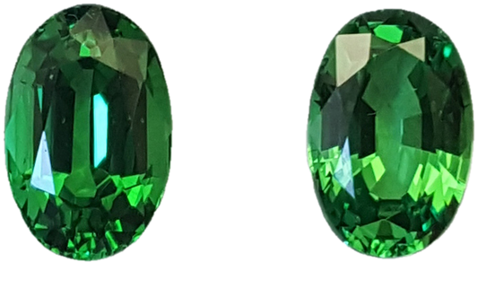 Oval Bright Green Tsavorite Pair