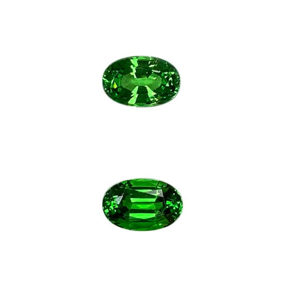 Oval Bright Green Tsavorite Pair