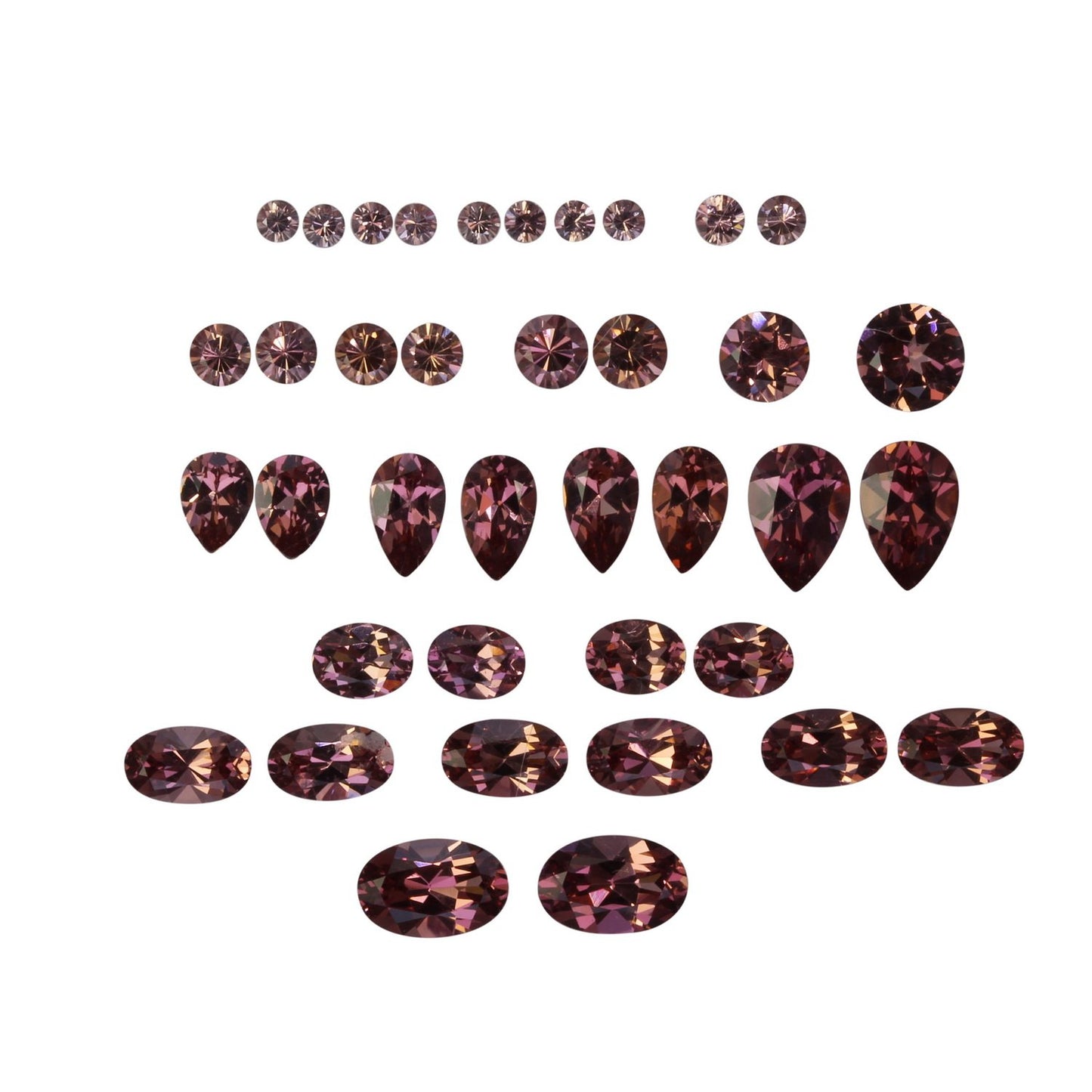 Mixed Shape Peach Malaya Garnet