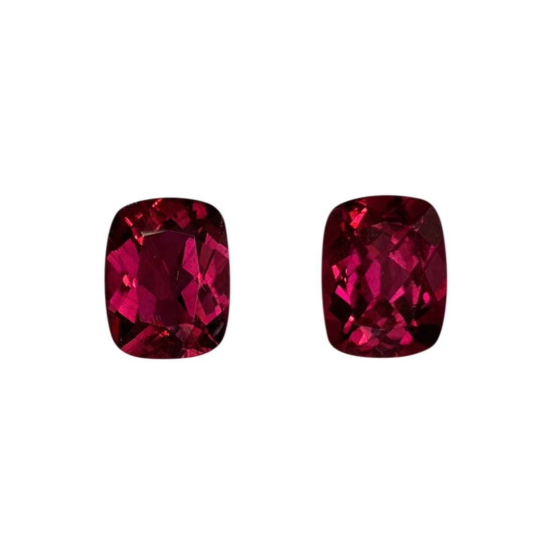 9x7mm Cushion Reddish Color Rubellite Pair