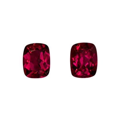 9x7mm Cushion Reddish Color Rubellite Pair