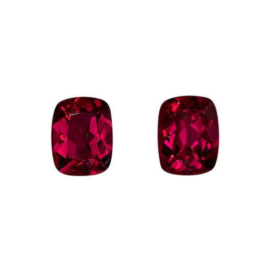 9x7mm Cushion Reddish Color Rubellite Pair