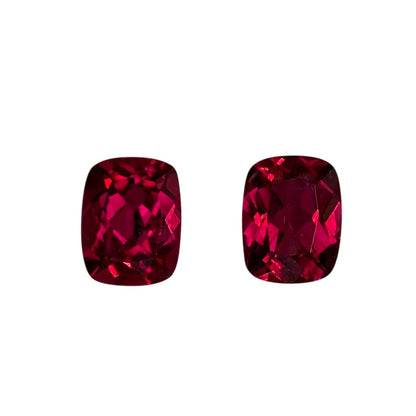 9x7mm Cushion Reddish Color Rubellite Pair
