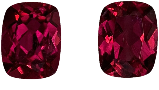 9x7mm Cushion Reddish Color Rubellite Pair