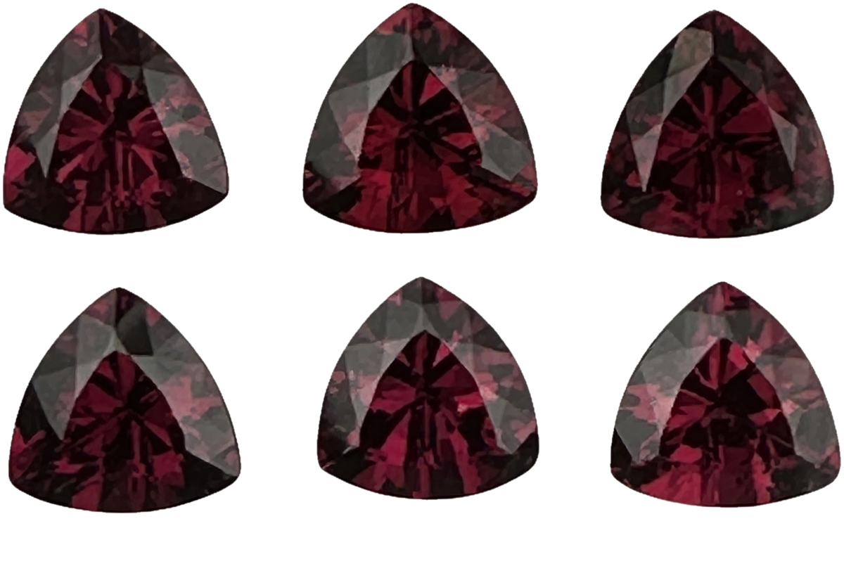 9mm Trillion Reddish Rhodolite