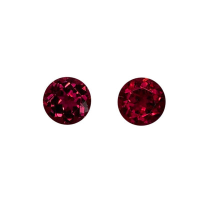8mm Round Reddish Color Rubellite Pair