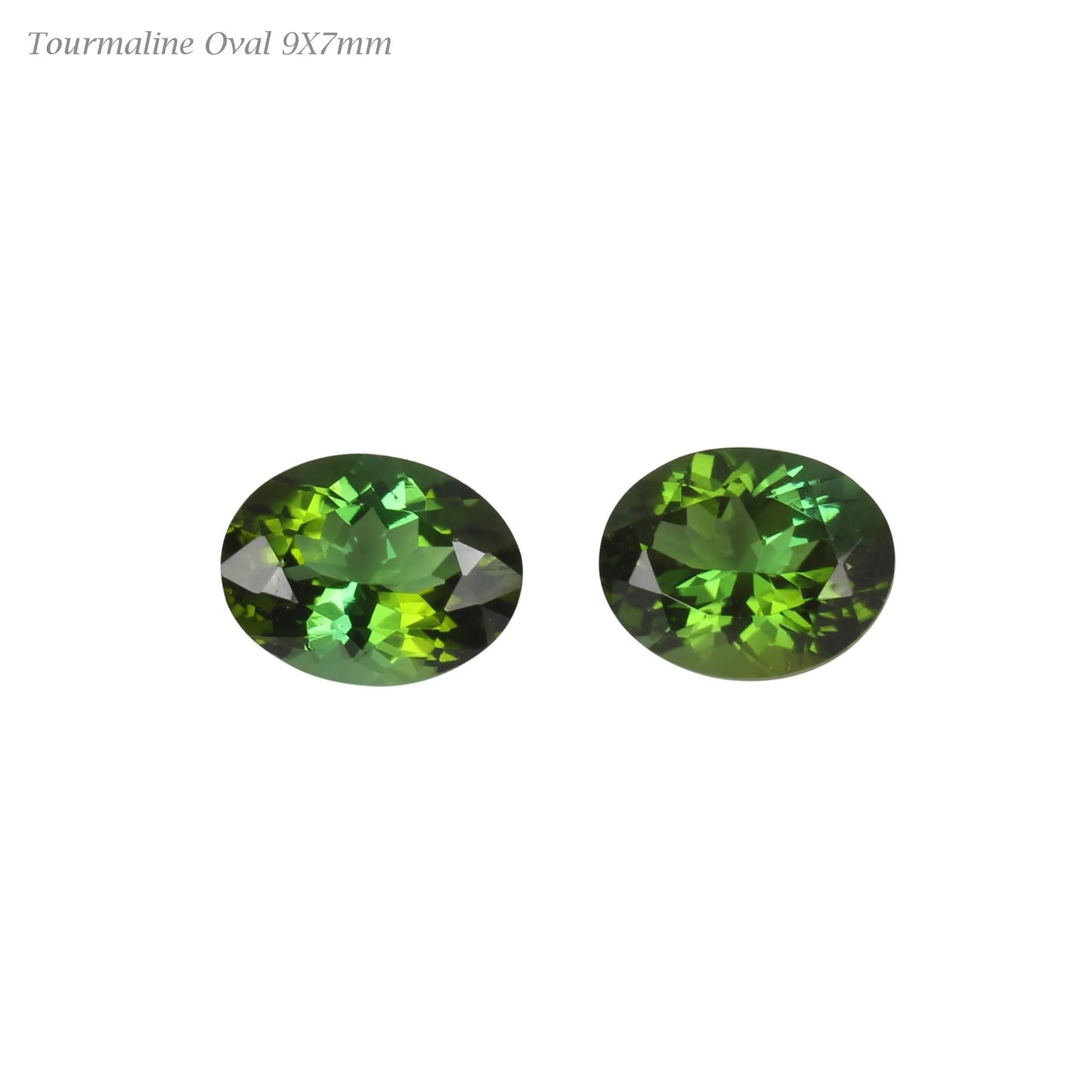9x7mm Oval Mint Green Tourmaline Pair