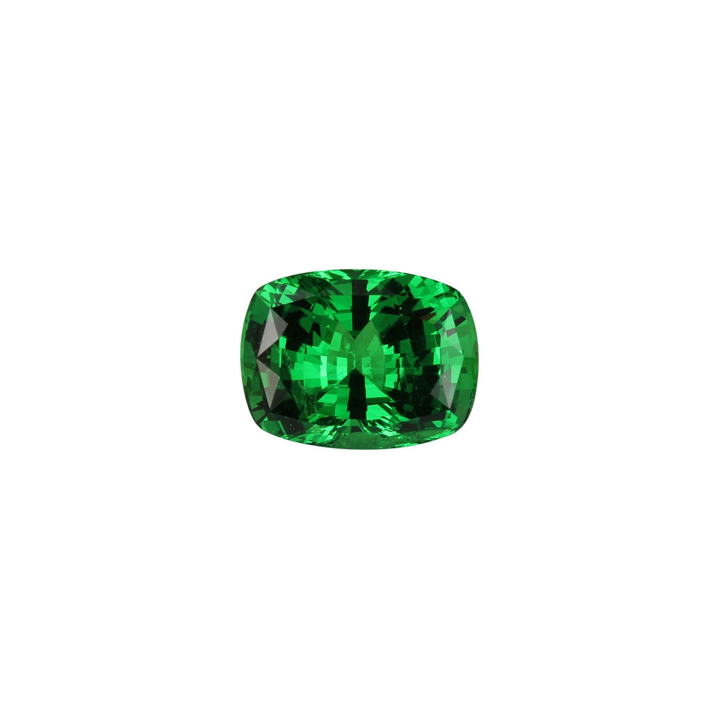 4.37ct Cushion Fine Intense Green Tsavorite