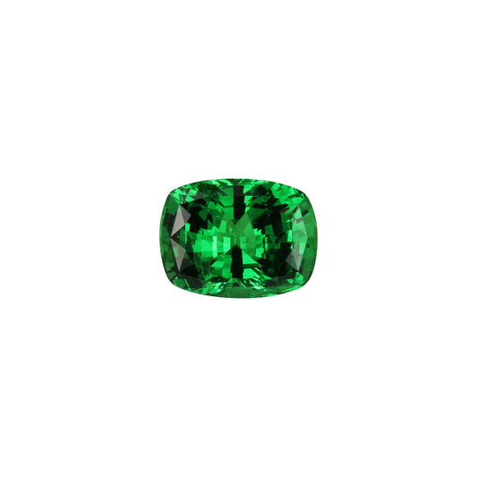 4.37ct Cushion Fine Intense Green Tsavorite