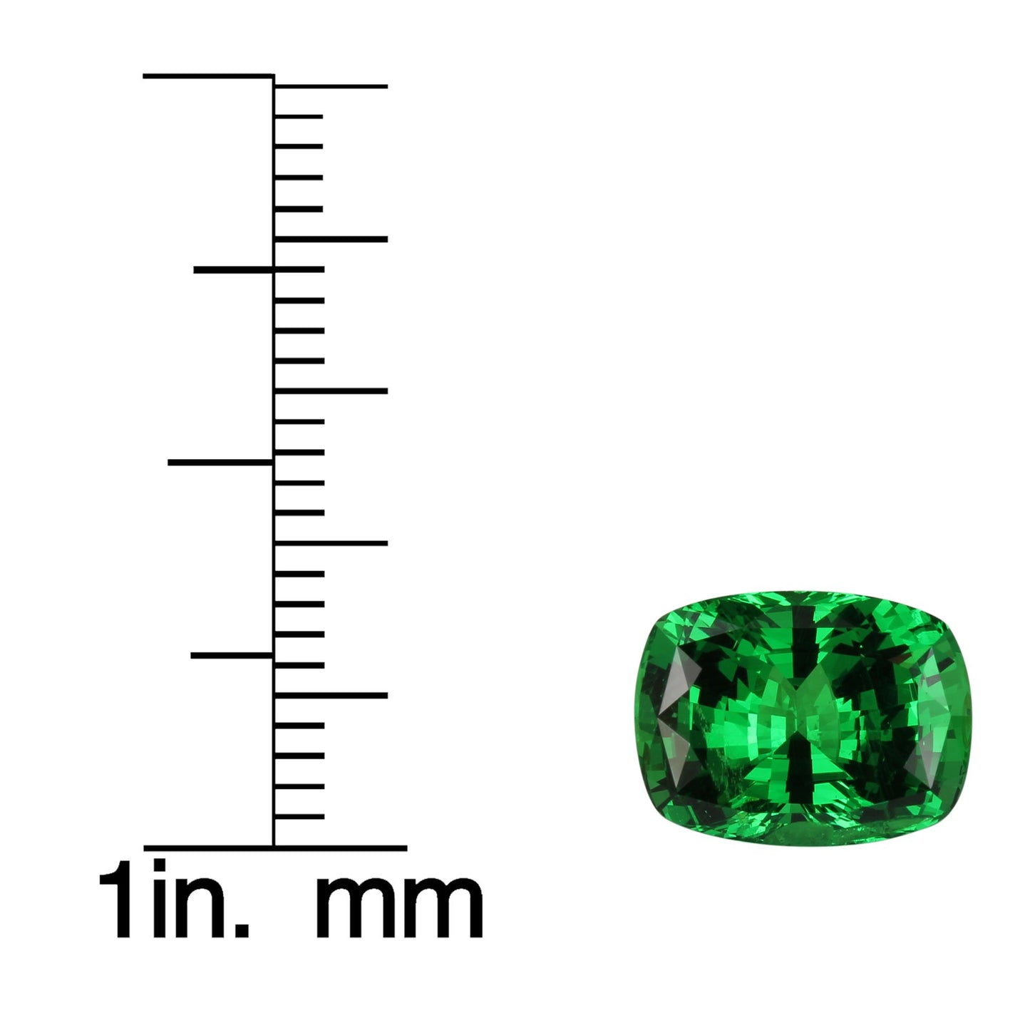 4.37ct Cushion Fine Intense Green Tsavorite