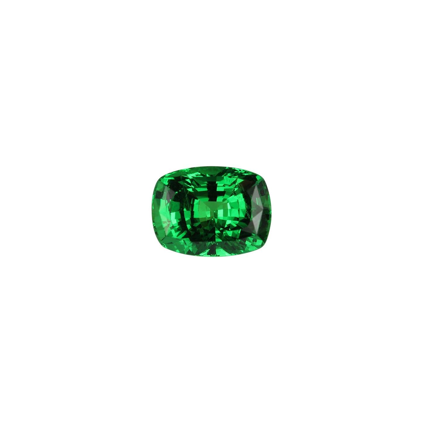 4.37ct Cushion Fine Intense Green Tsavorite