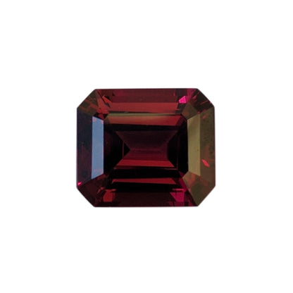 9.53ct Emerald Cut Deep Burgundy Rhodolite