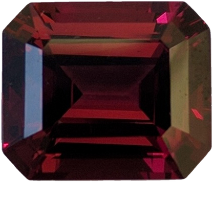 9.53ct Emerald Cut Deep Burgundy Rhodolite