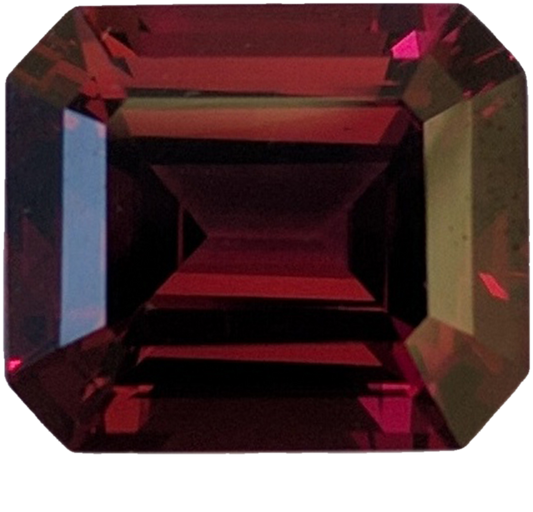9.53ct Emerald Cut Deep Burgundy Rhodolite