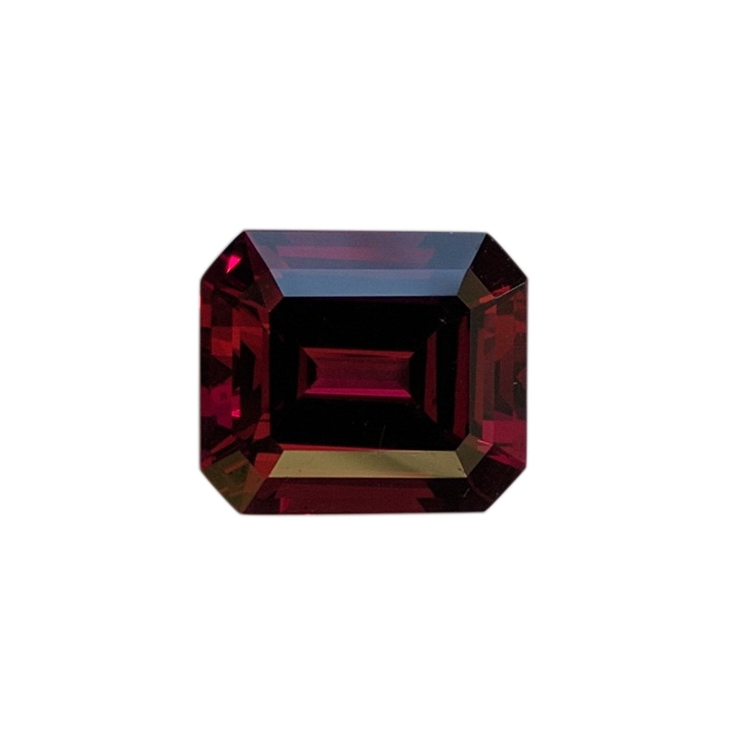 9.53ct Emerald Cut Deep Burgundy Rhodolite