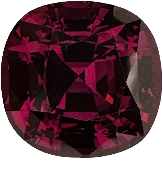 13.43ct Cushion Open Burgundy Rhodolite
