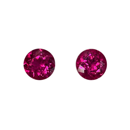 7.5mm Round Fuchsia Color Rubellite Pair