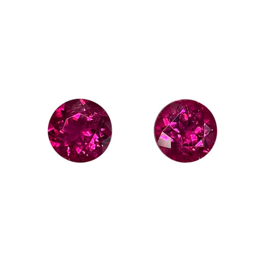 7.5mm Round Fuchsia Color Rubellite Pair
