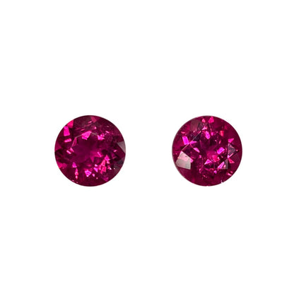 7.5mm Round Fuchsia Color Rubellite Pair