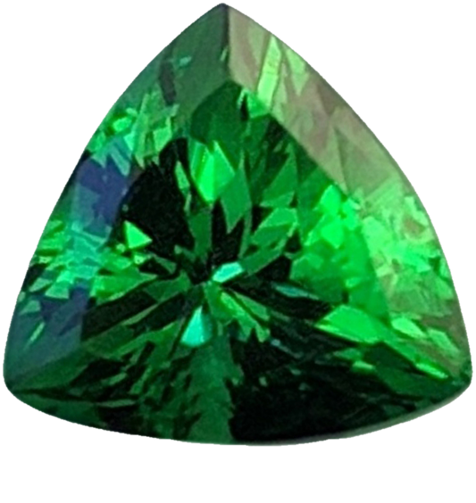7mm Trillion Fine Intense Green Tsavorite