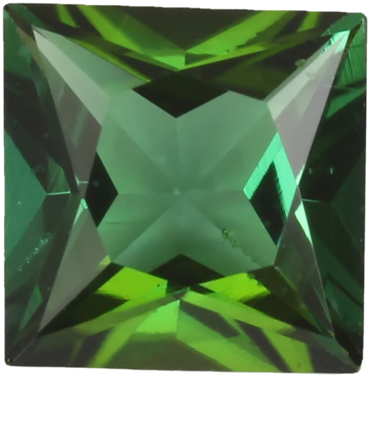 6.5mm Princess Cut Medium Blue-Green Tourmaline