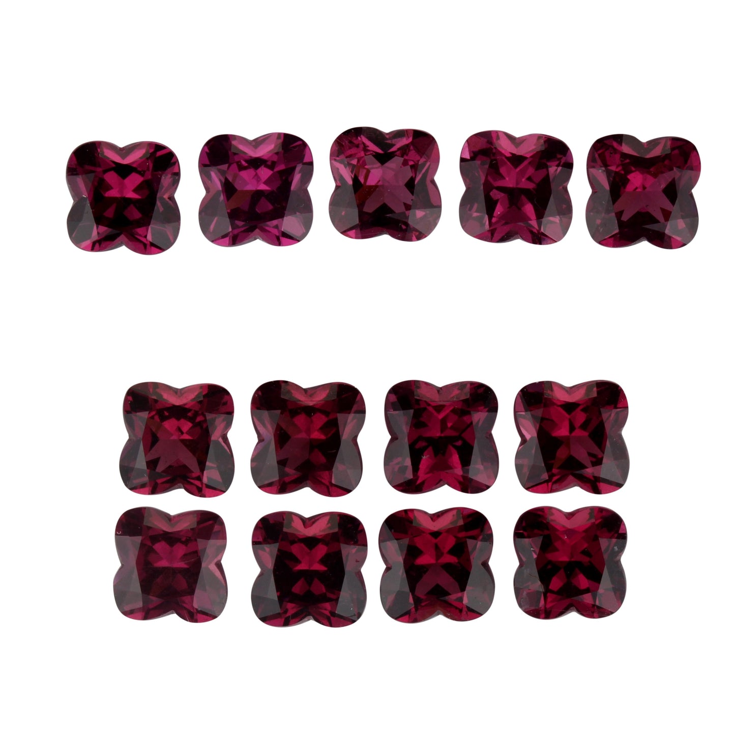 7mm Clover Cut Rhodolite Garnets