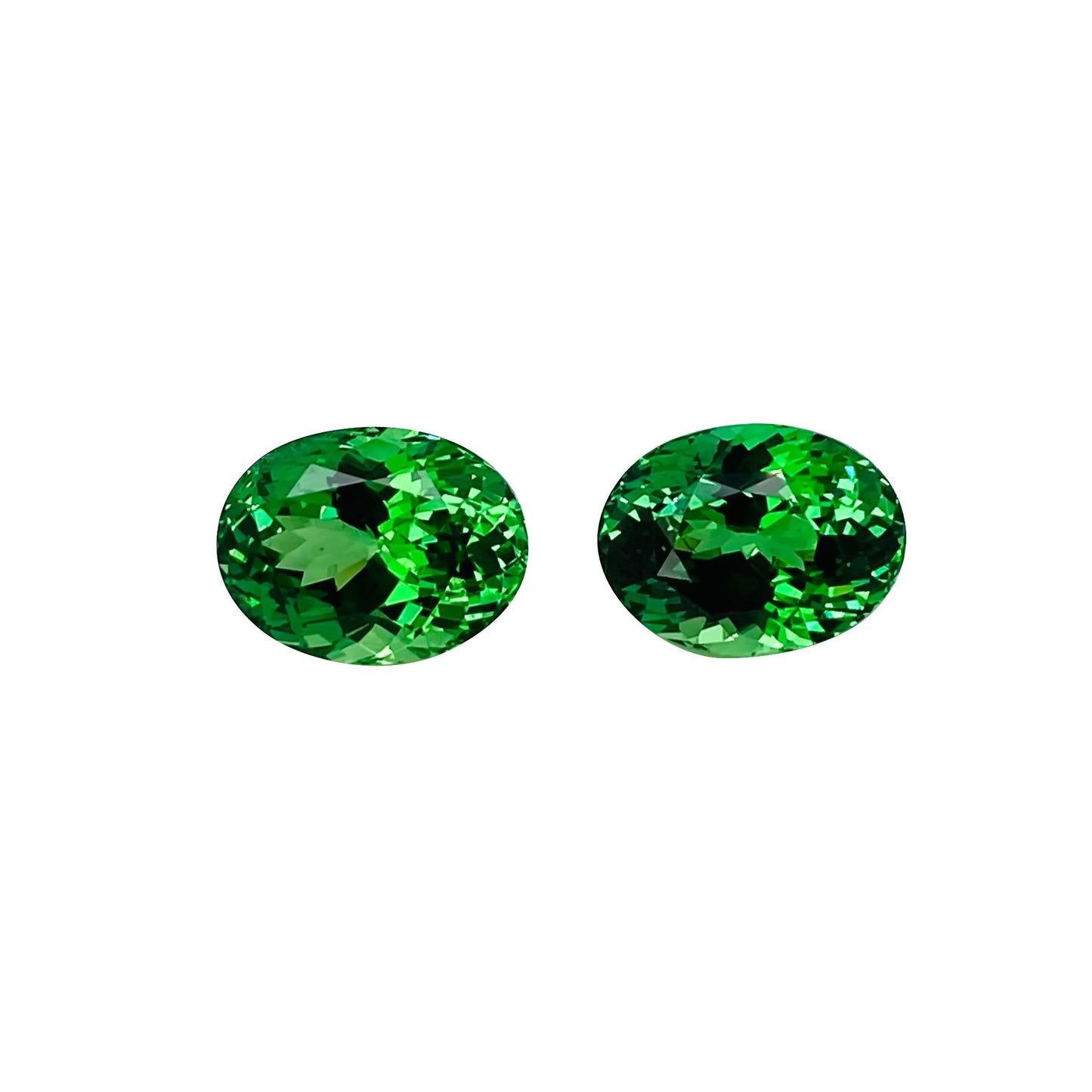8.11ct Oval Bright Green Tsavorite Pair