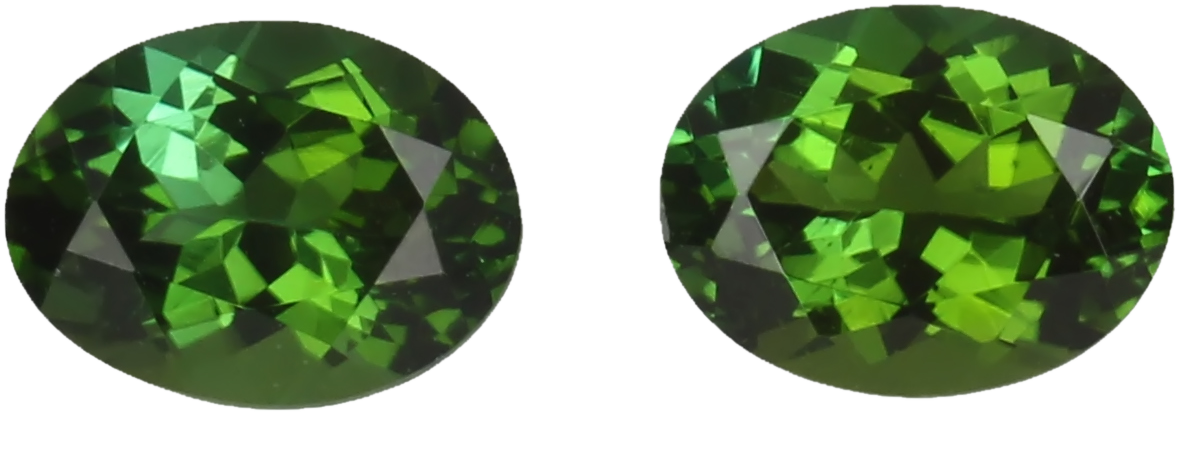 8x6mm Oval Mint Green Tourmaline Pair