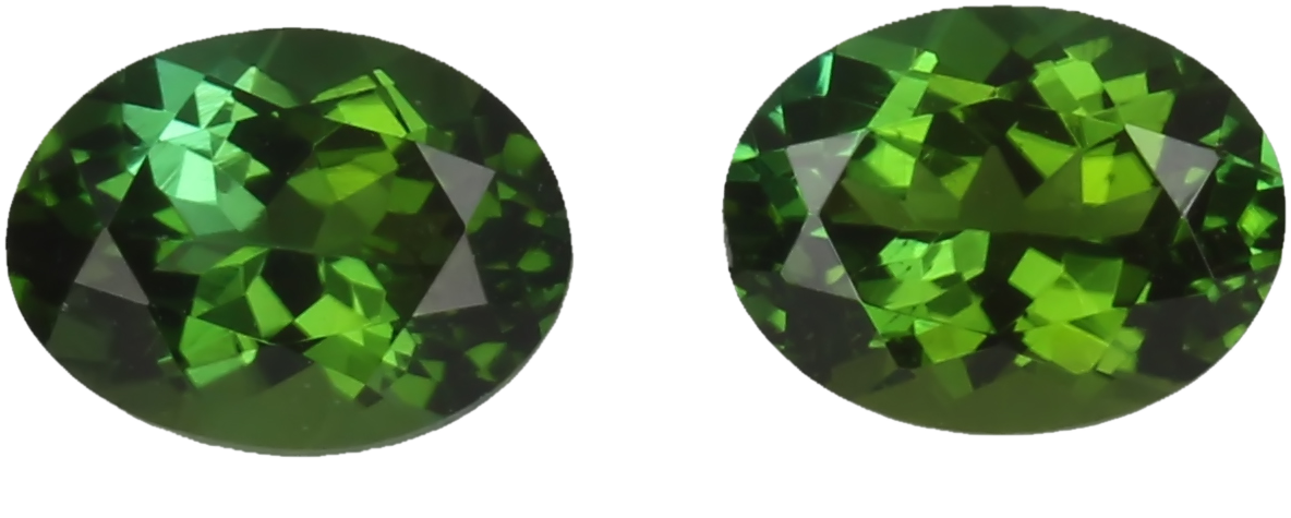 8x6mm Oval Mint Green Tourmaline Pair