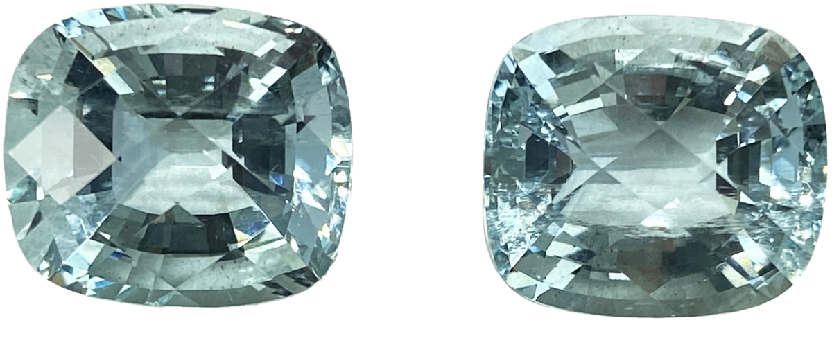 27.72ct Cushion Aquamarine Pair